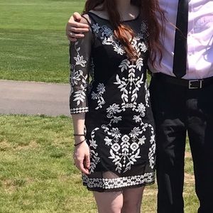 DIVIDED embroidered mini dress